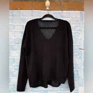 ALLUDE CASHMERE BACK SHEER SWEATER XL